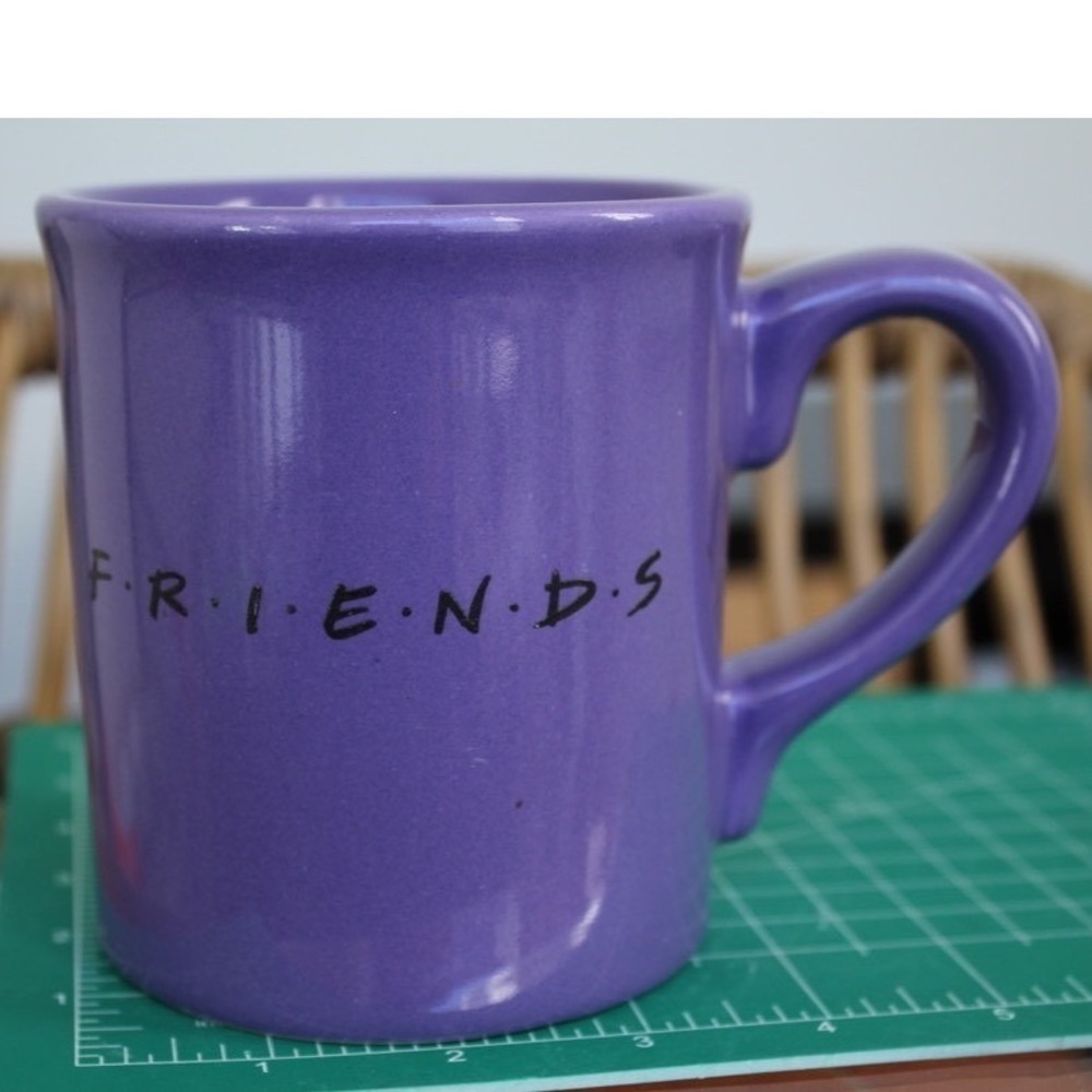 Friends TV Show Purple Coffee Mug Monica Apartment Aesthetic Ceramic 90s Sitcom